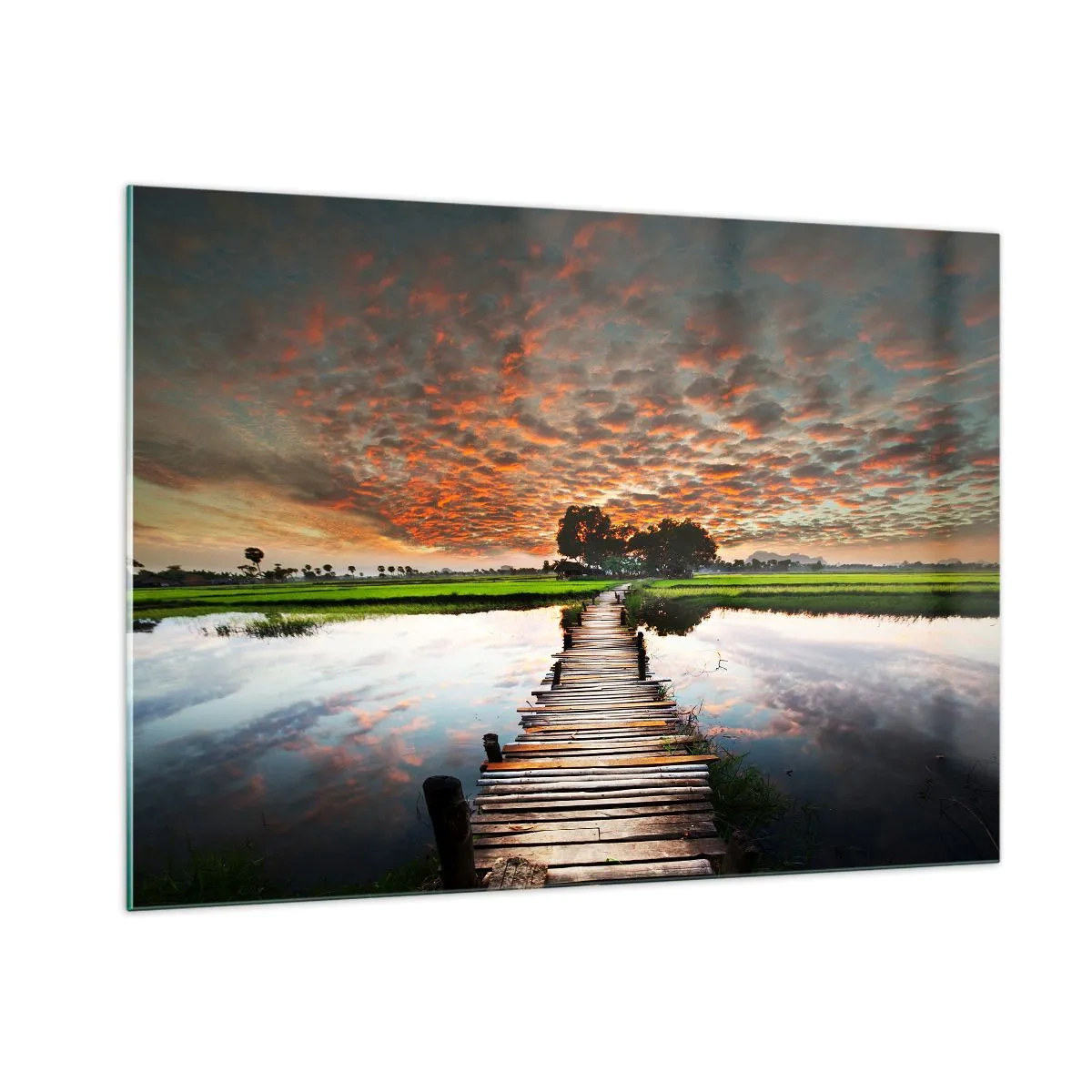 Glastavla - Bild på glas - Fäll ut armarna - andas  - 100x70 cm