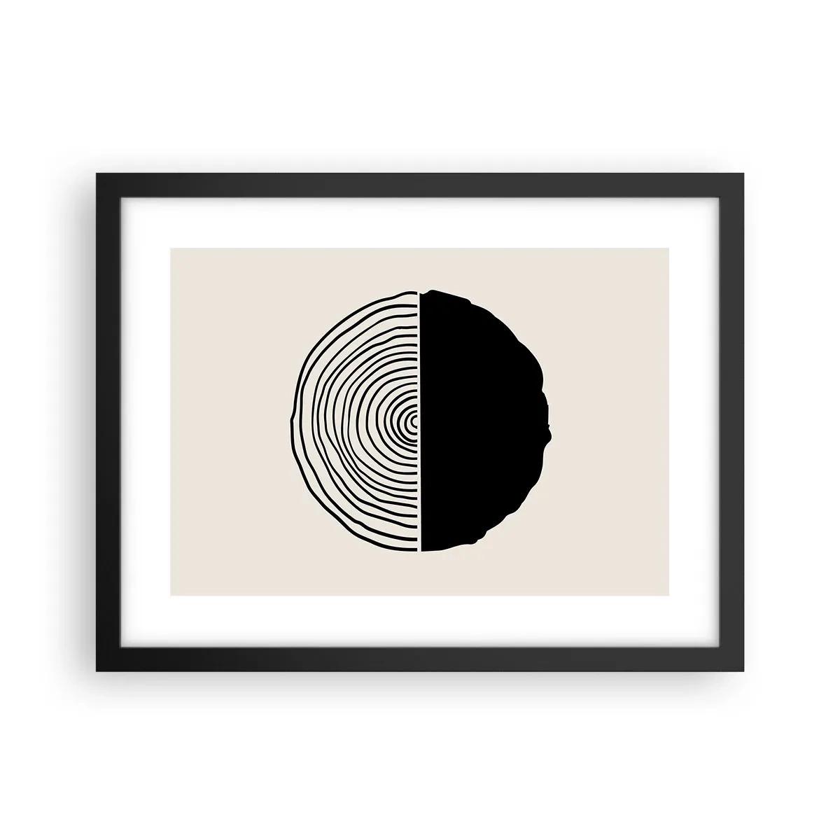 Affisch i svart ram - Hälften hälften - 40x30 cm