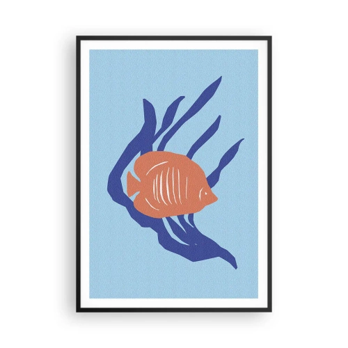 Affisch i svart ram - Inneboende i korallvatten - 70x100 cm