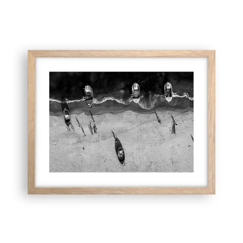 Affisch i ram av ljusek - Fortfarande på stranden... - 40x30 cm