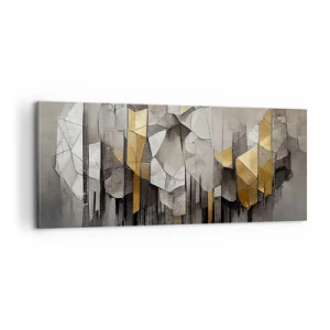 Canvastavla - Bild på duk - Komposition av is och ljus - 100x40 cm