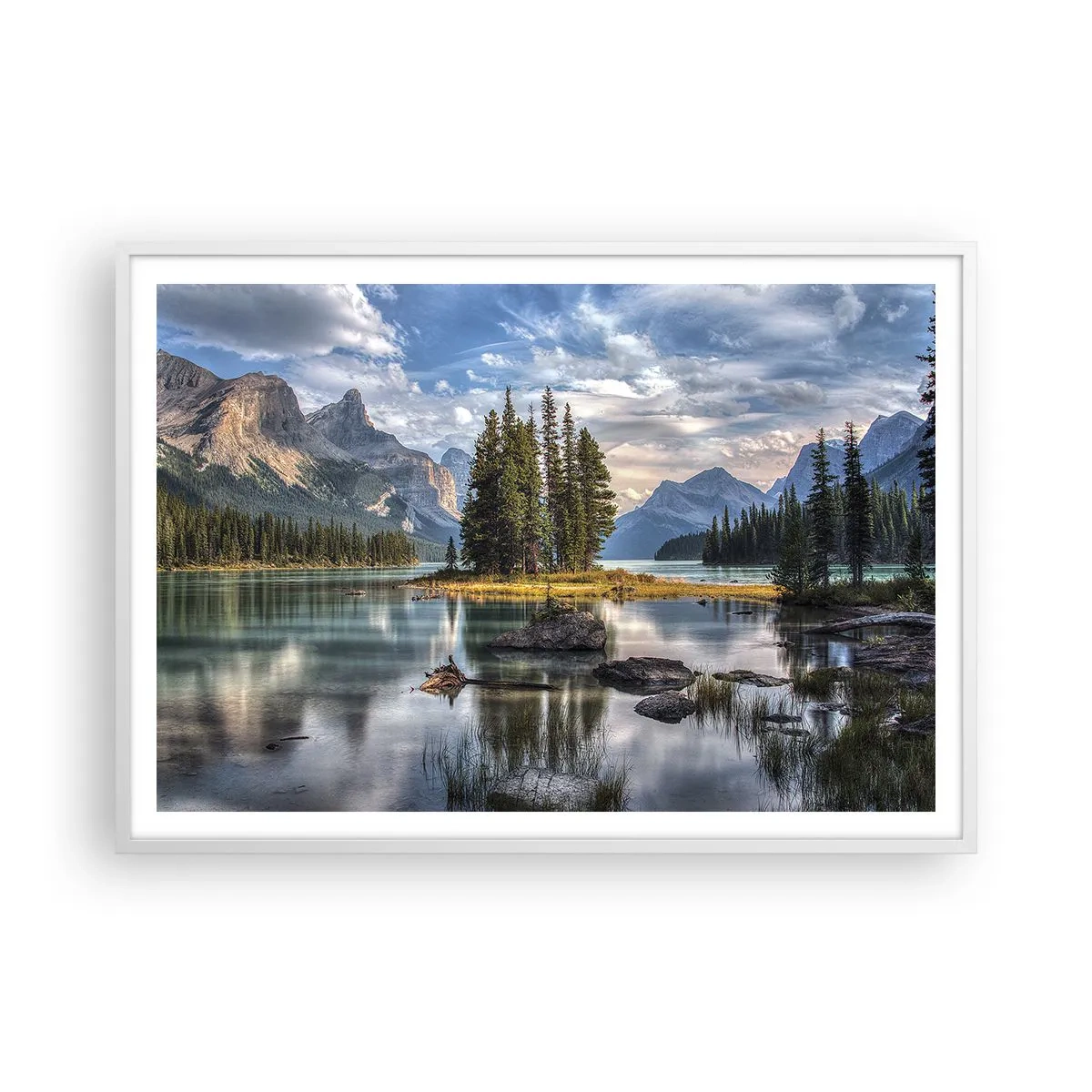 Affisch i vit ram - Vid stort och rent vatten - 100x70 cm