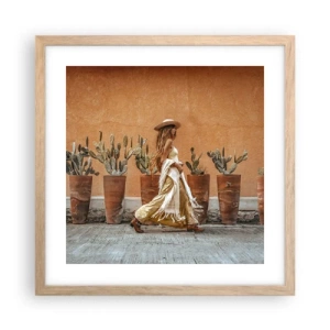 Affisch i ram av ljusek - I hippiestil - 40x40 cm