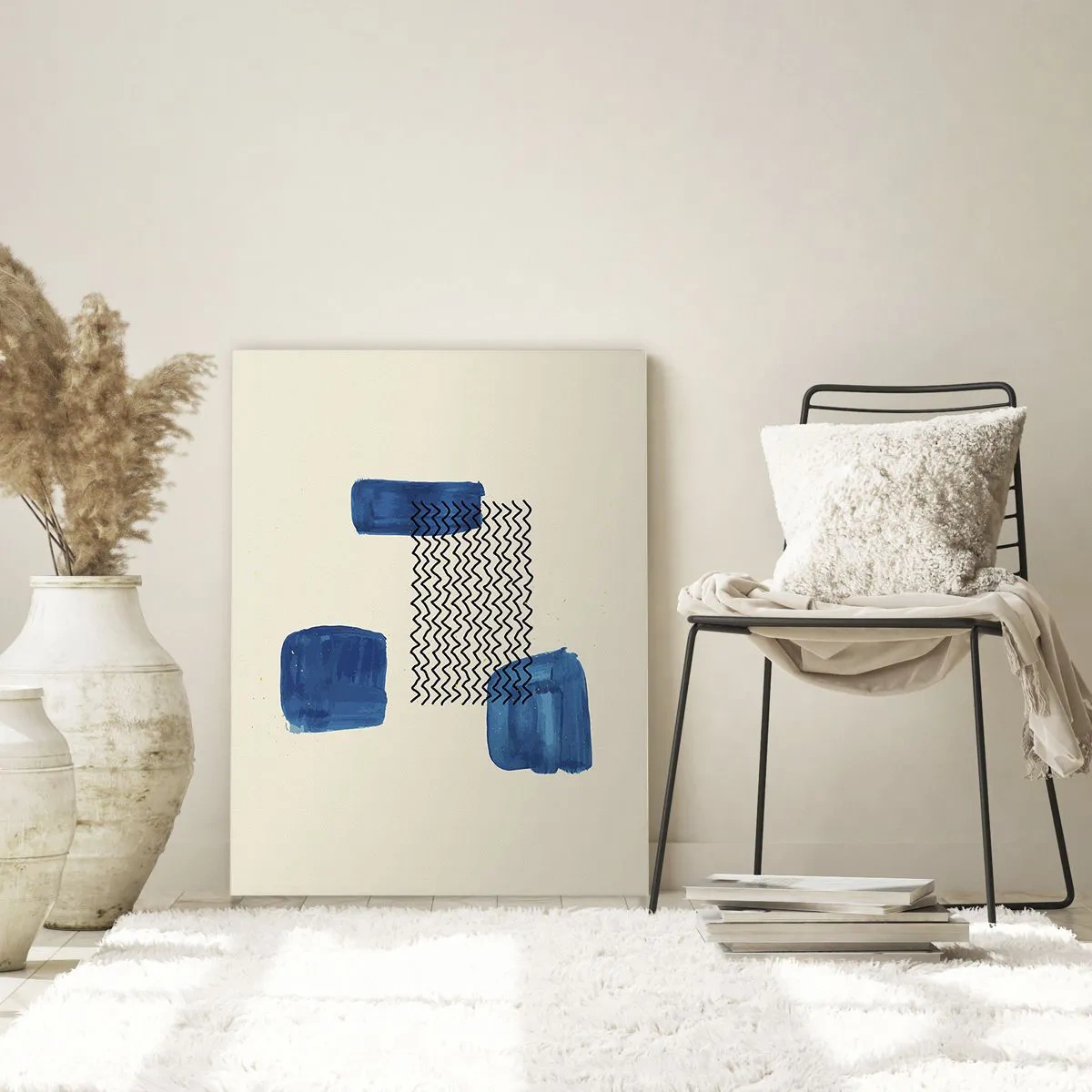 Glastavla - Bild på glas - Abstrakt kvartett - 70x100 cm