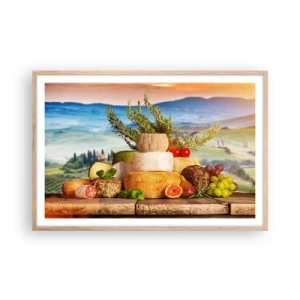 Affisch i ram av ljusek - Italiensk livsglädje - 91x61 cm
