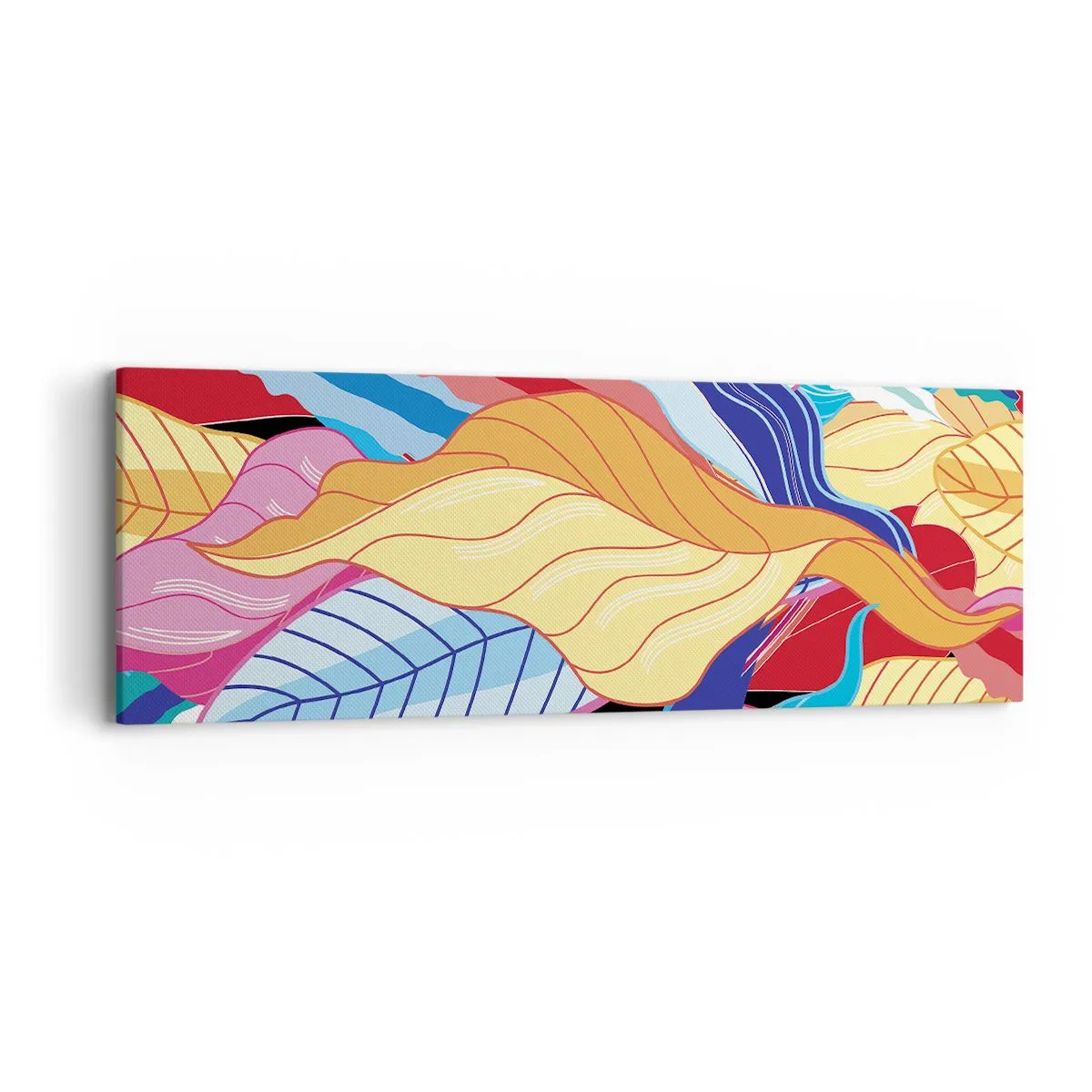 Canvastavla - Bild på duk - Färgglad röra - 90x30 cm