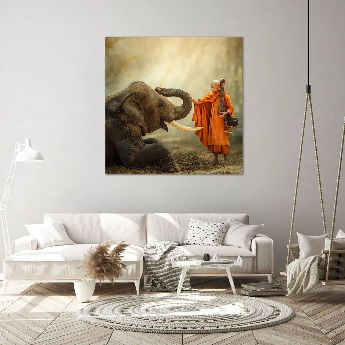 Canvastavla - Bild på duk - Ett möte under resan - 30x30 cm