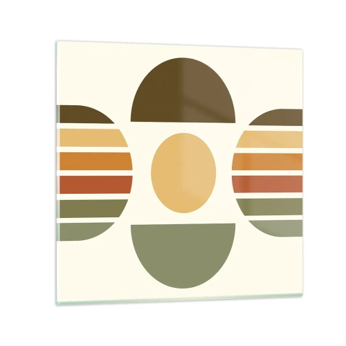 Glastavla - Bild på glas - I jordens färger - 30x30 cm