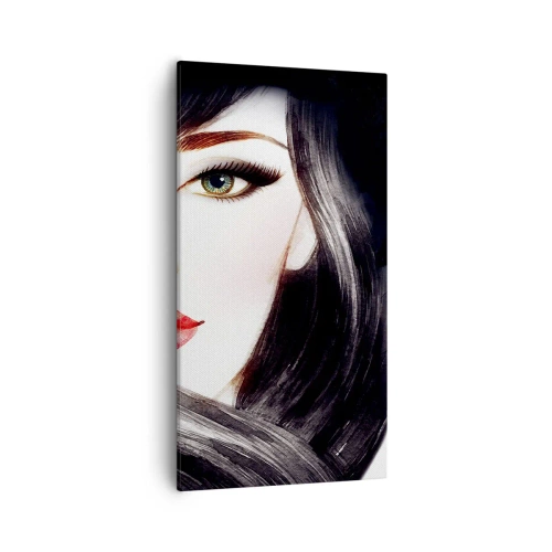 Canvastavla - Bild på duk - Safirfärgad blick - 55x100 cm