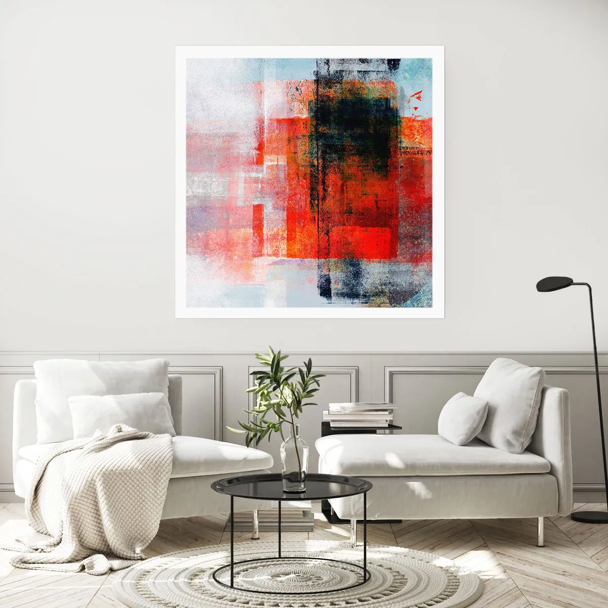 Affisch - Glödande komposition - 40x40 cm
