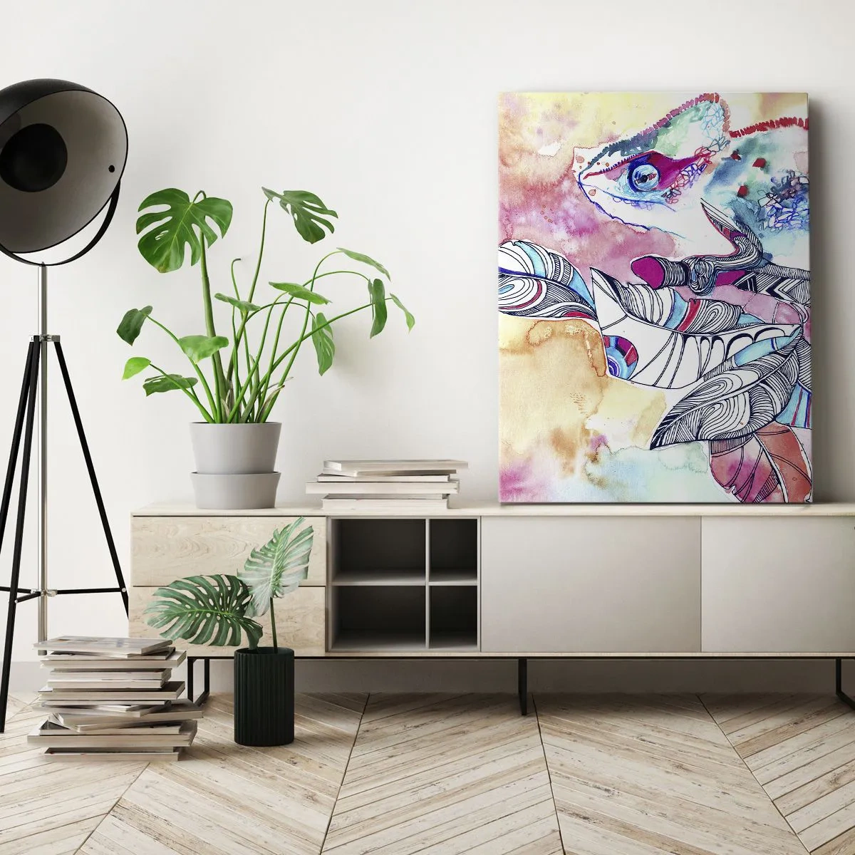 Canvastavla - Bild på duk - Färgglad som vår värld - 65x120 cm
