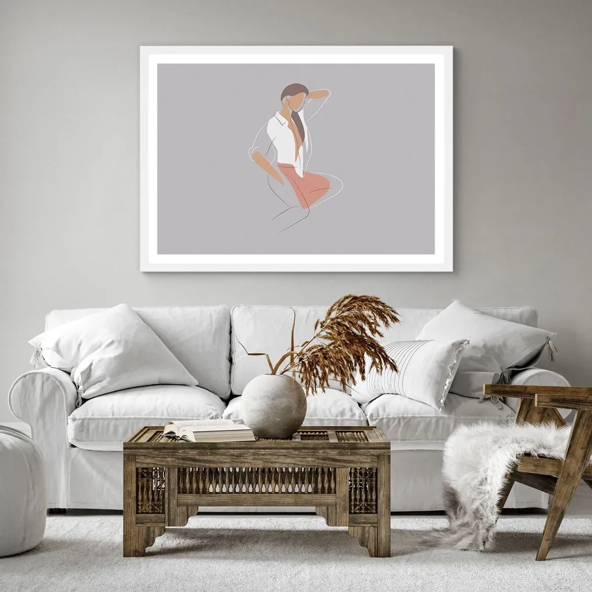 Affisch i vit ram - Charmens kontur - 100x70 cm