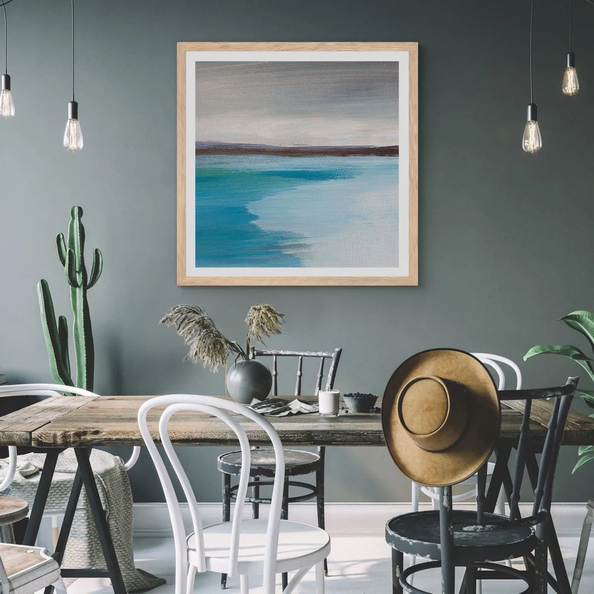 Affisch i ram av ljusek - Horisontellt landskap - 30x30 cm