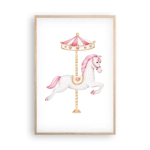 Affisch i ram av ljusek - Han gav sig iväg med en hov - 61x91 cm