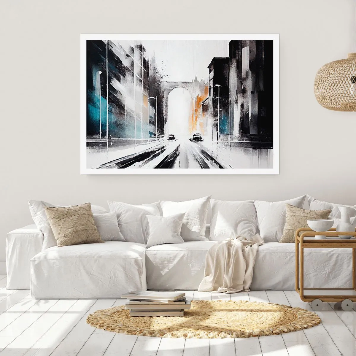 Affisch - Stadsstudie: arkitektur och rörelse - 91x61 cm