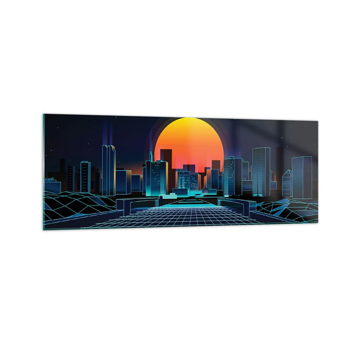 Glastavla - Bild på glas - Vill du fortfarande till verkligheten? - 140x50 cm