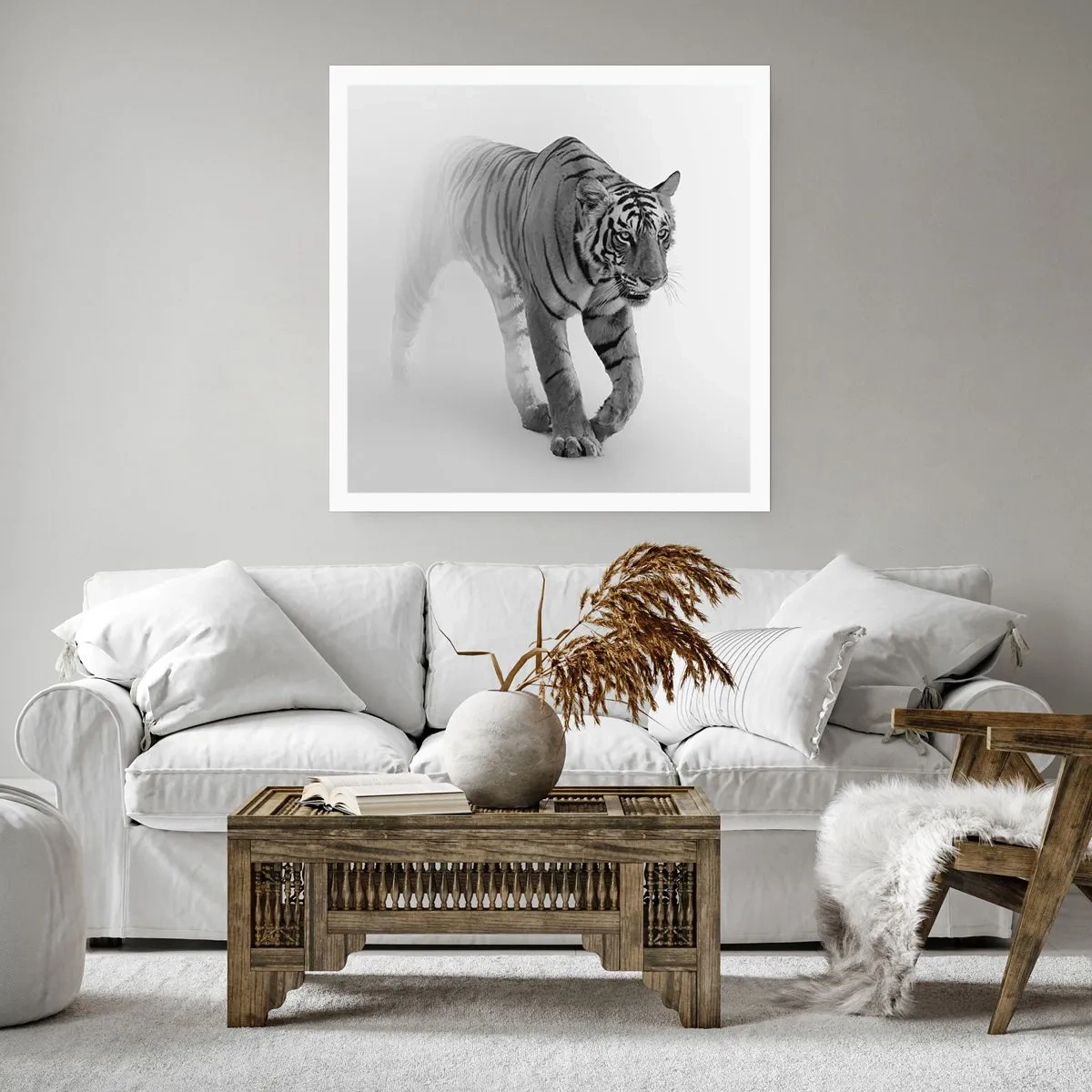 Affisch - Gömd i dimman - 50x50 cm