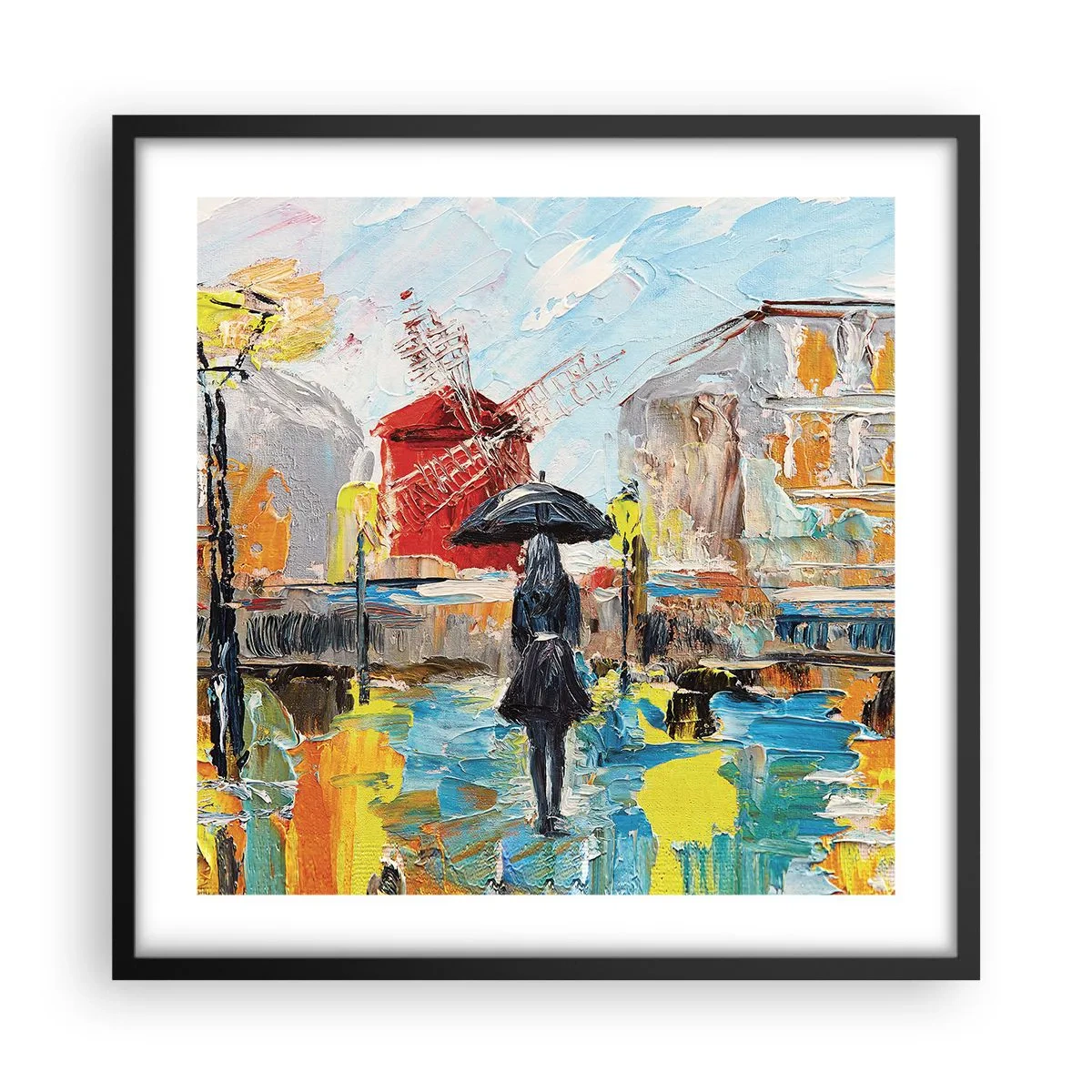 Affisch i svart ram - Parislegender - 50x50 cm