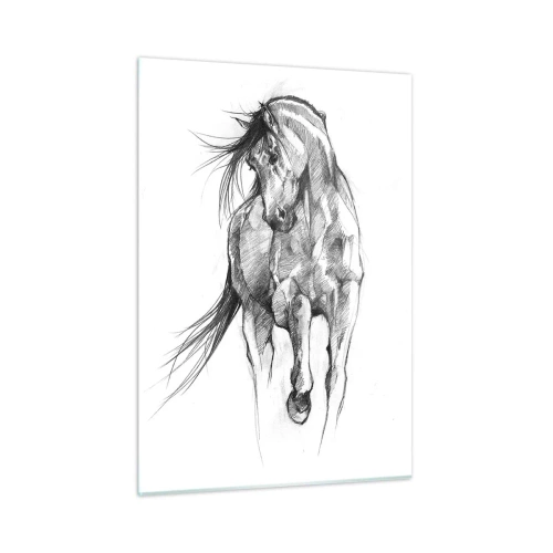 Glastavla - Bild på glas - Elegant trav - 50x70 cm