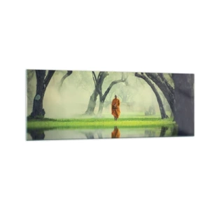 Glastavla - Bild på glas - På väg till upplysningen - 140x50 cm
