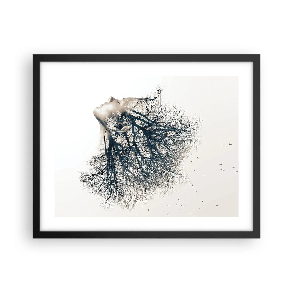 Affisch i svart ram - Lyssnar på trädens viskningar - 50x40 cm