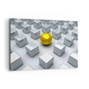 Canvastavla - Bild på duk - Varför jag? Geometrisk komposition - 100x70 cm