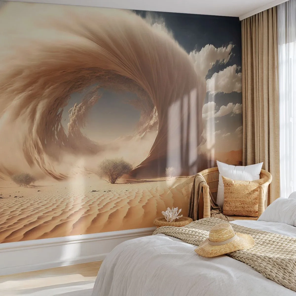 Fototapet Premium Sand - Öppen portal - Sand, Öken, En sandstorm - 100x70 cm