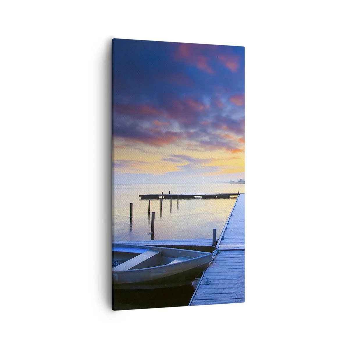 Canvastavla - Bild på duk - Violet-guld ro - 55x100 cm