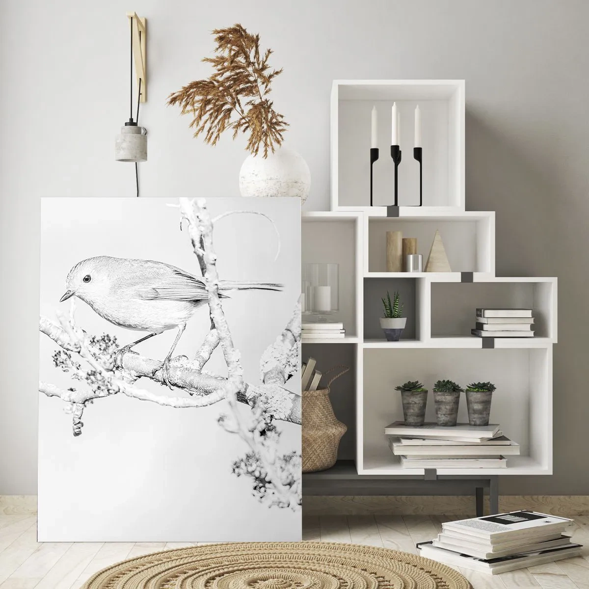 Glastavla - Bild på glas - Vintermorgon - 50x70 cm