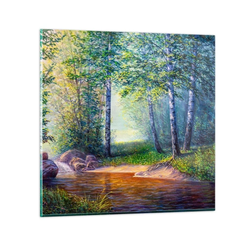 Glastavla - Bild på glas - Idyllisk vy - 70x70 cm