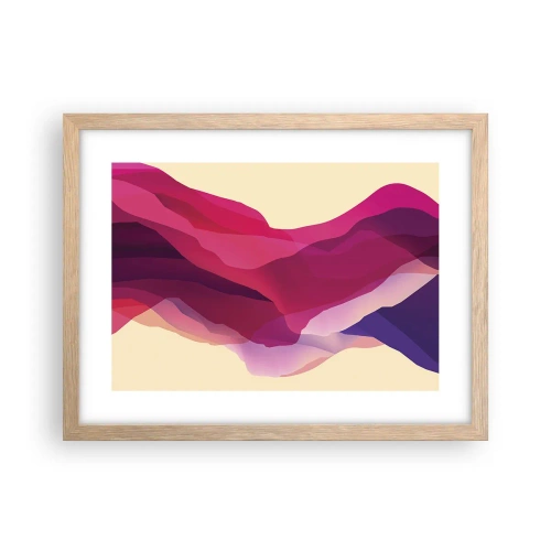 Affisch i ram av ljusek - Purpurfärgade vågor - 40x30 cm