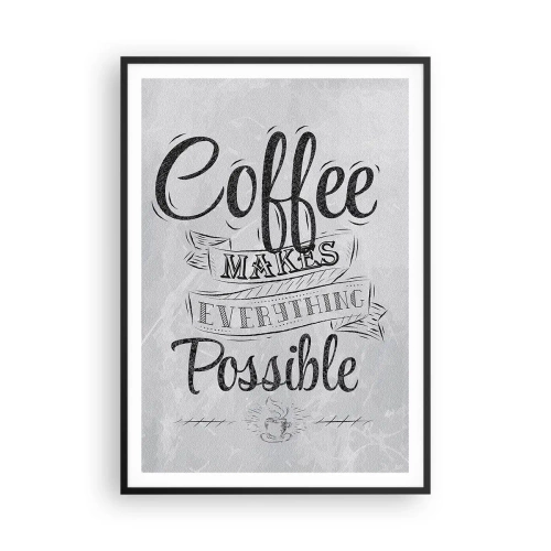 Affisch i svart ram - Hur inte älska kaffe - 70x100 cm