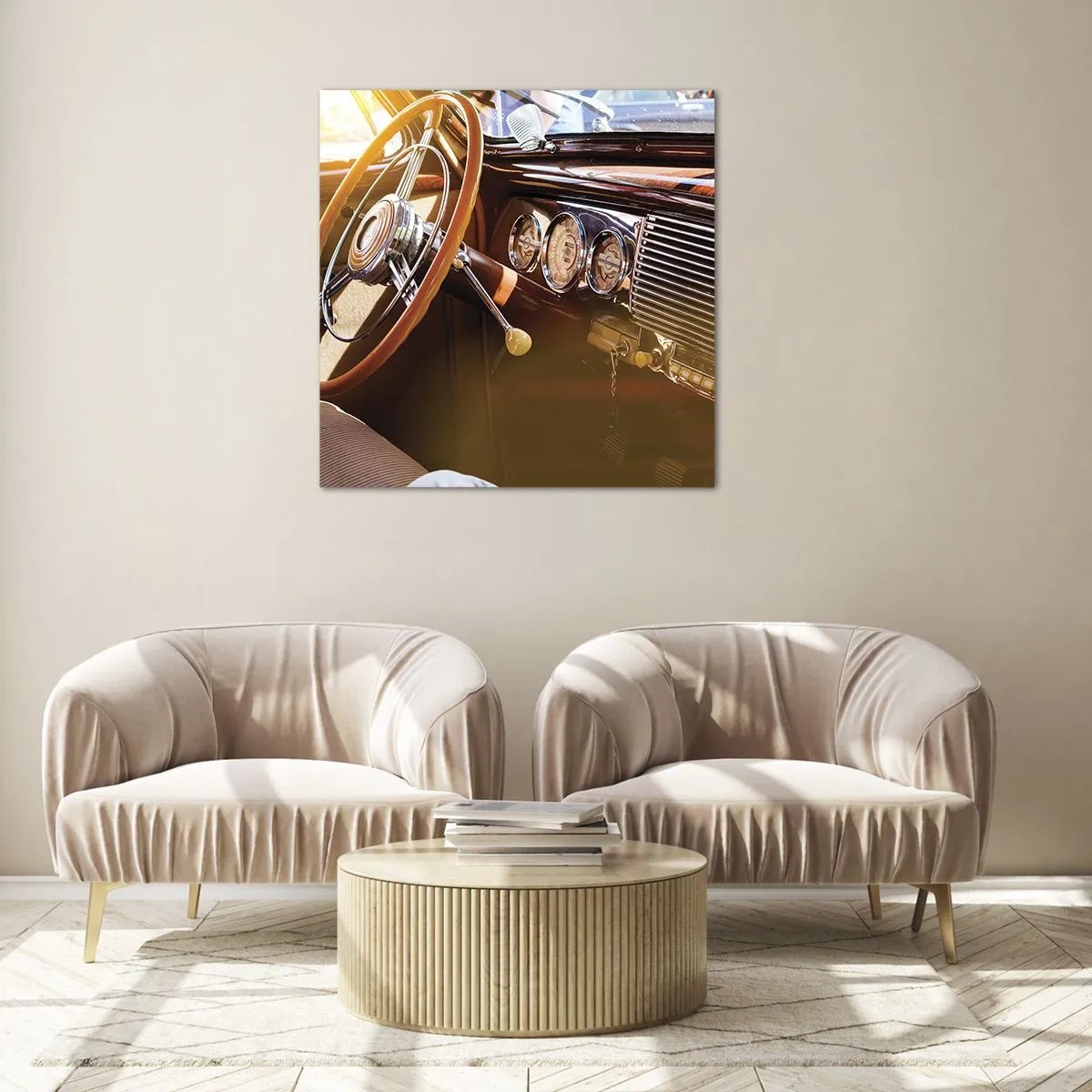 Glastavla - Bild på glas - Smak av lyx från det förflutna - 40x40 cm