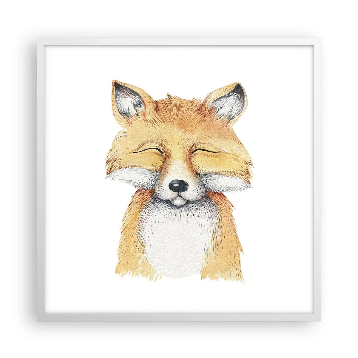 Affisch i vit ram - Rävens humör - 60x60 cm