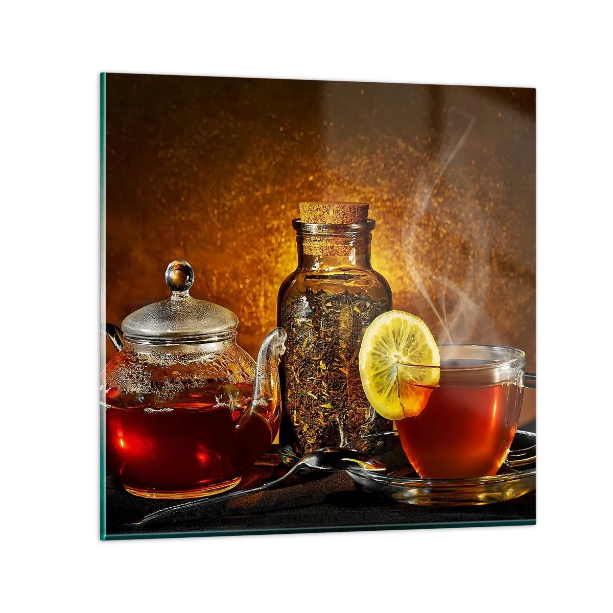 Glastavla - Bild på glas - I holländska mästarnas stil - 70x70 cm