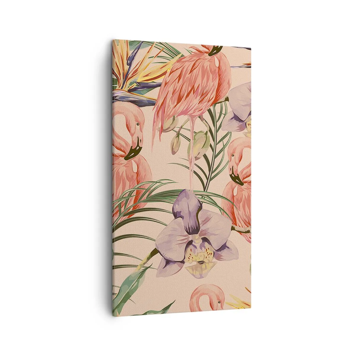 Canvastavla - Bild på duk - Rosa balett i blommor - 45x80 cm