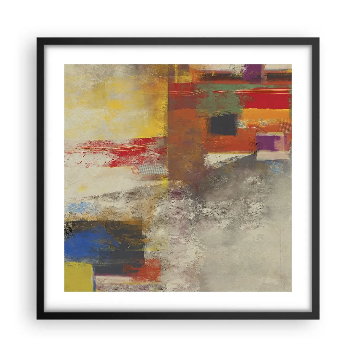 Affisch i svart ram - Färgernas geometri - 50x50 cm