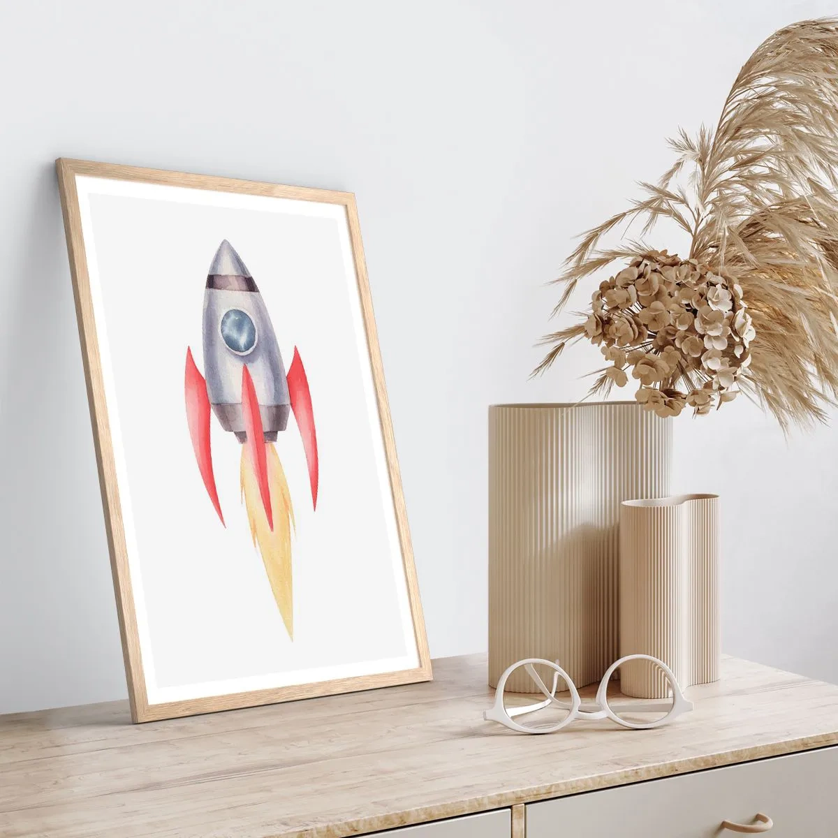 Affisch i ram av ljusek - Högre, snabbare, längre - 30x40 cm