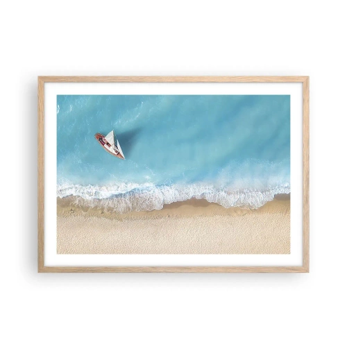 Affisch i ram av ljusek - På gränsen mellan blå och guld - 70x50 cm