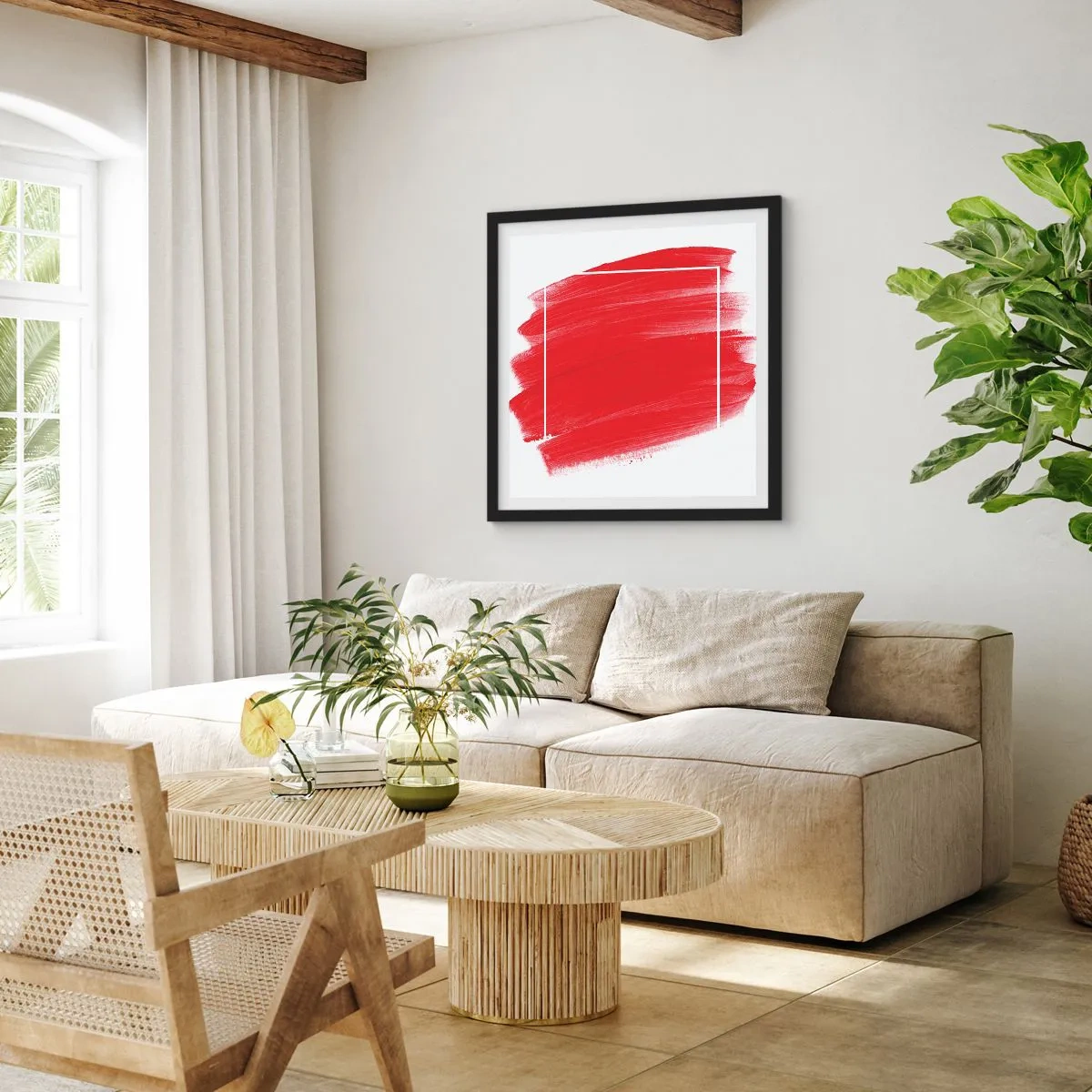 Affisch i svart ram - Utanför ramen - 50x50 cm