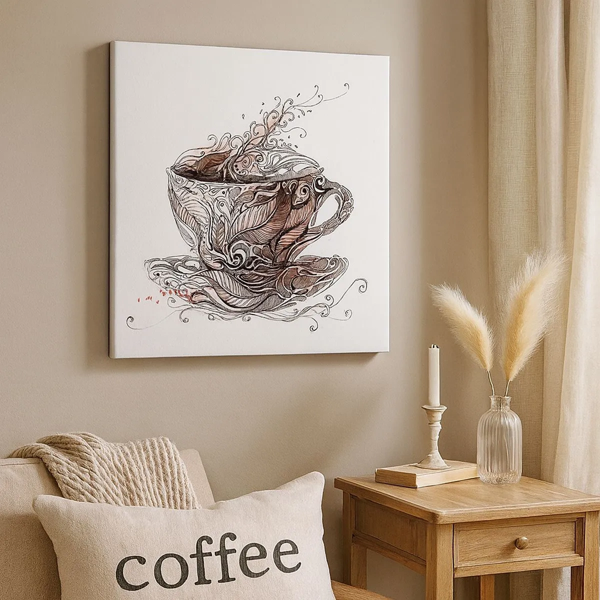 Canvastavla - Bild på duk - Te är gott för allt - 30x30 cm