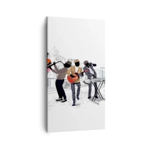 Canvastavla - Bild på duk - Gatumusik - 45x80 cm