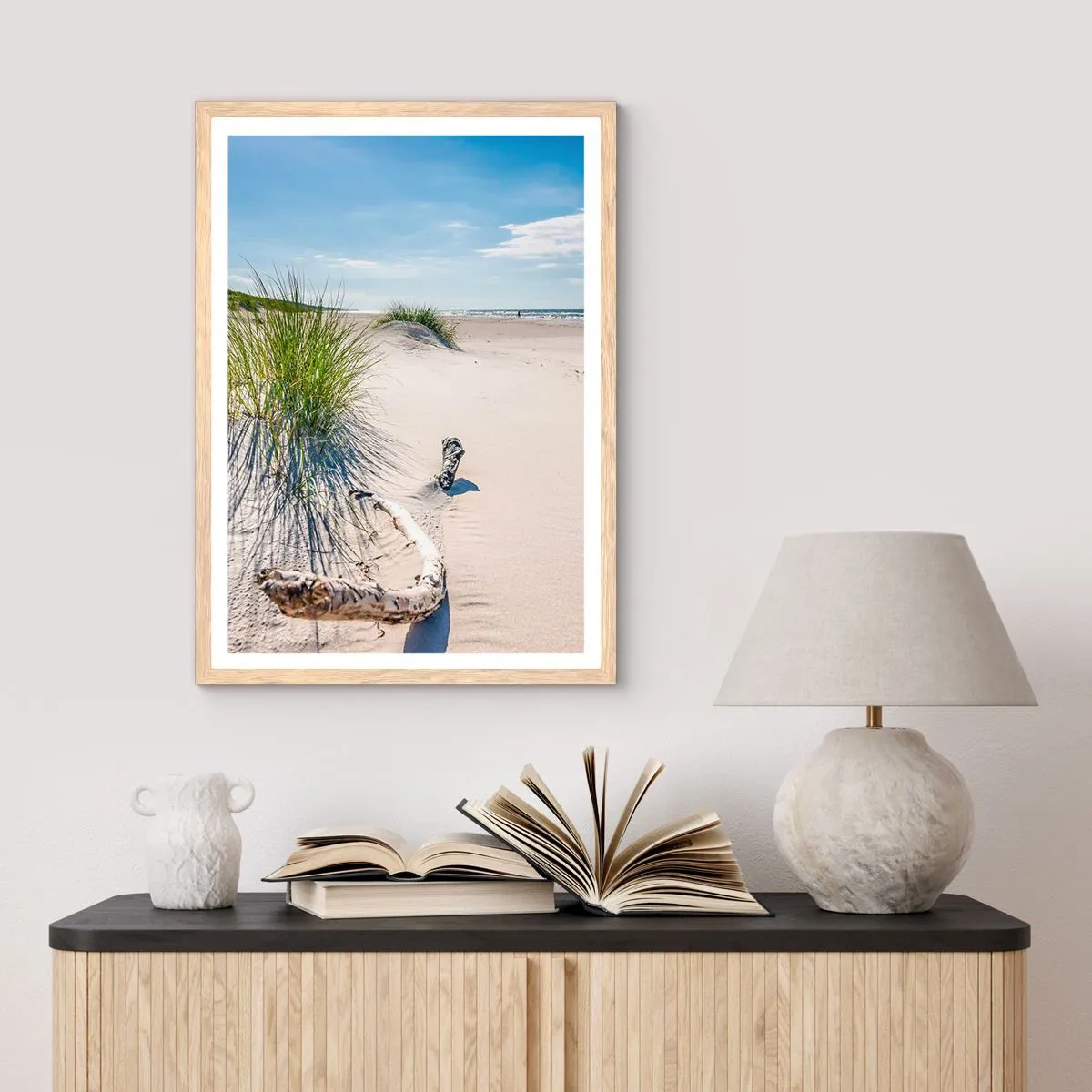 Affisch i ram av ljusek - Vackrast? Östersjöstrand - 40x50 cm