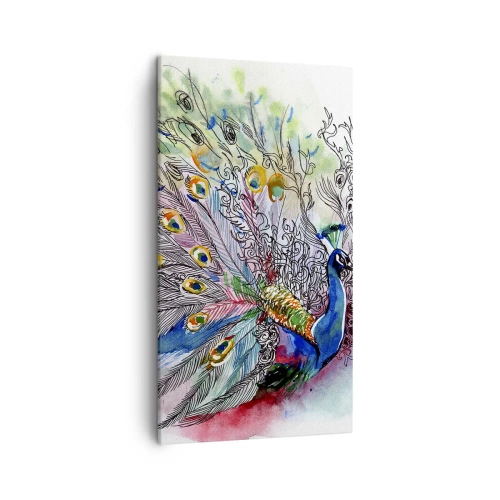 Canvastavla - Bild på duk - Med stolthet mot det gråa  - 45x80 cm