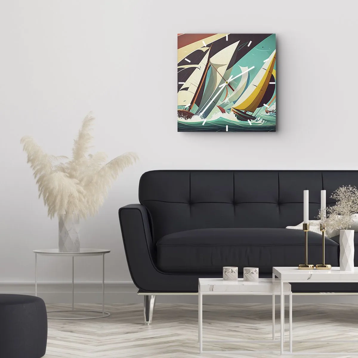 Väggklocka - Klocka på glas - Icke rädda för elementen - 30x30 cm