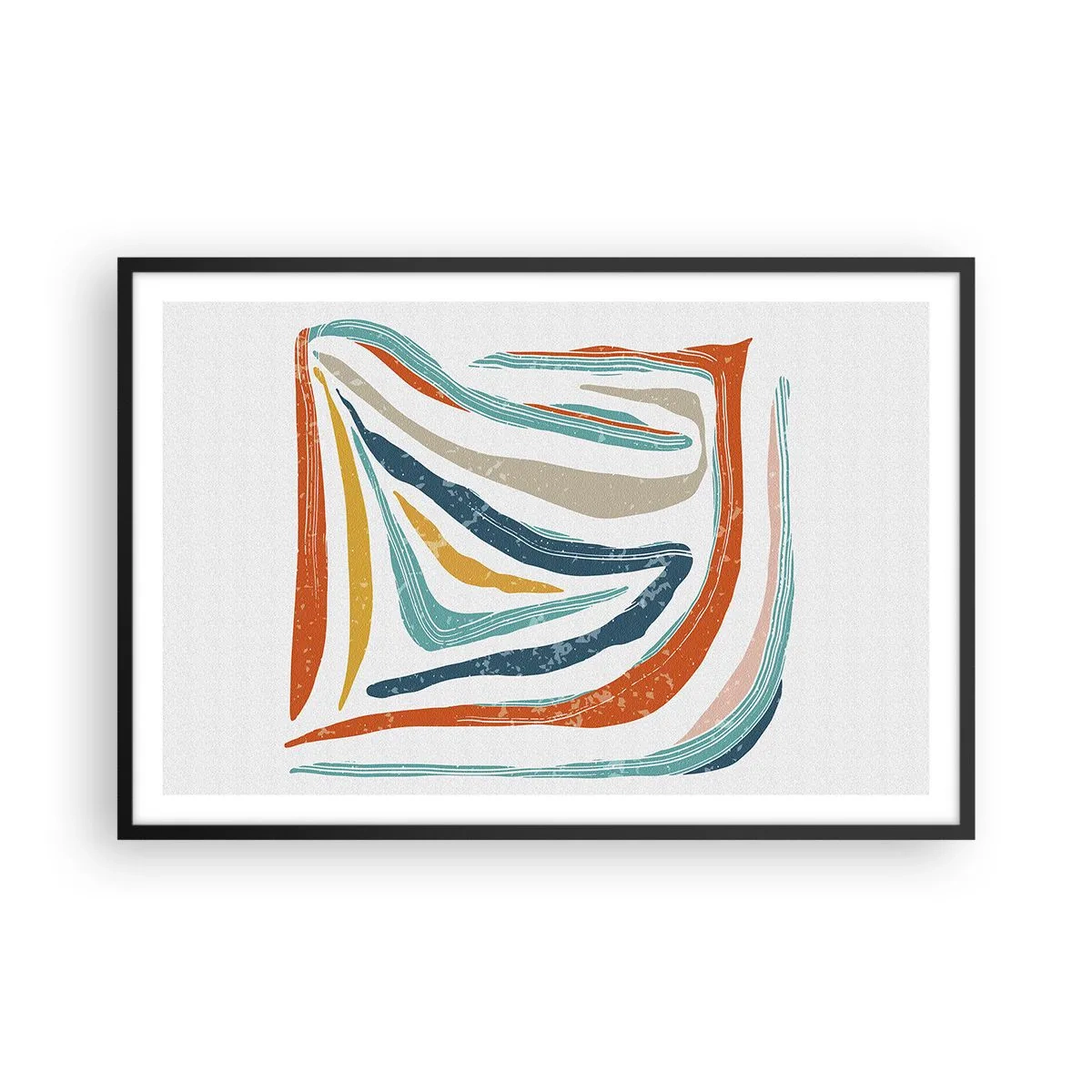 Affisch i svart ram - Vänligt leende abstraktion - 91x61 cm