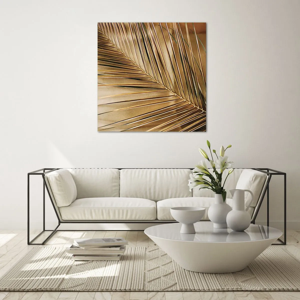 Glastavla - Bild på glas - Naturlig pelargång - 40x40 cm