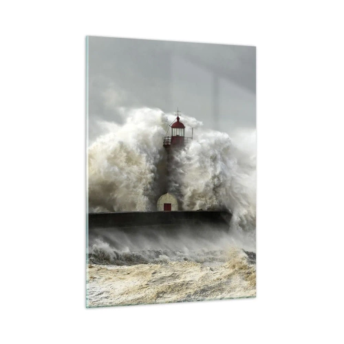 Glastavla - Bild på glas - Havets ilska - 50x70 cm