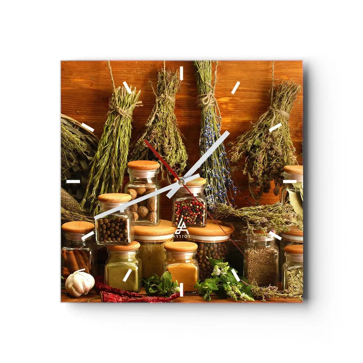 Väggklocka - Klocka på glas - Trolldom i köket - 40x40 cm