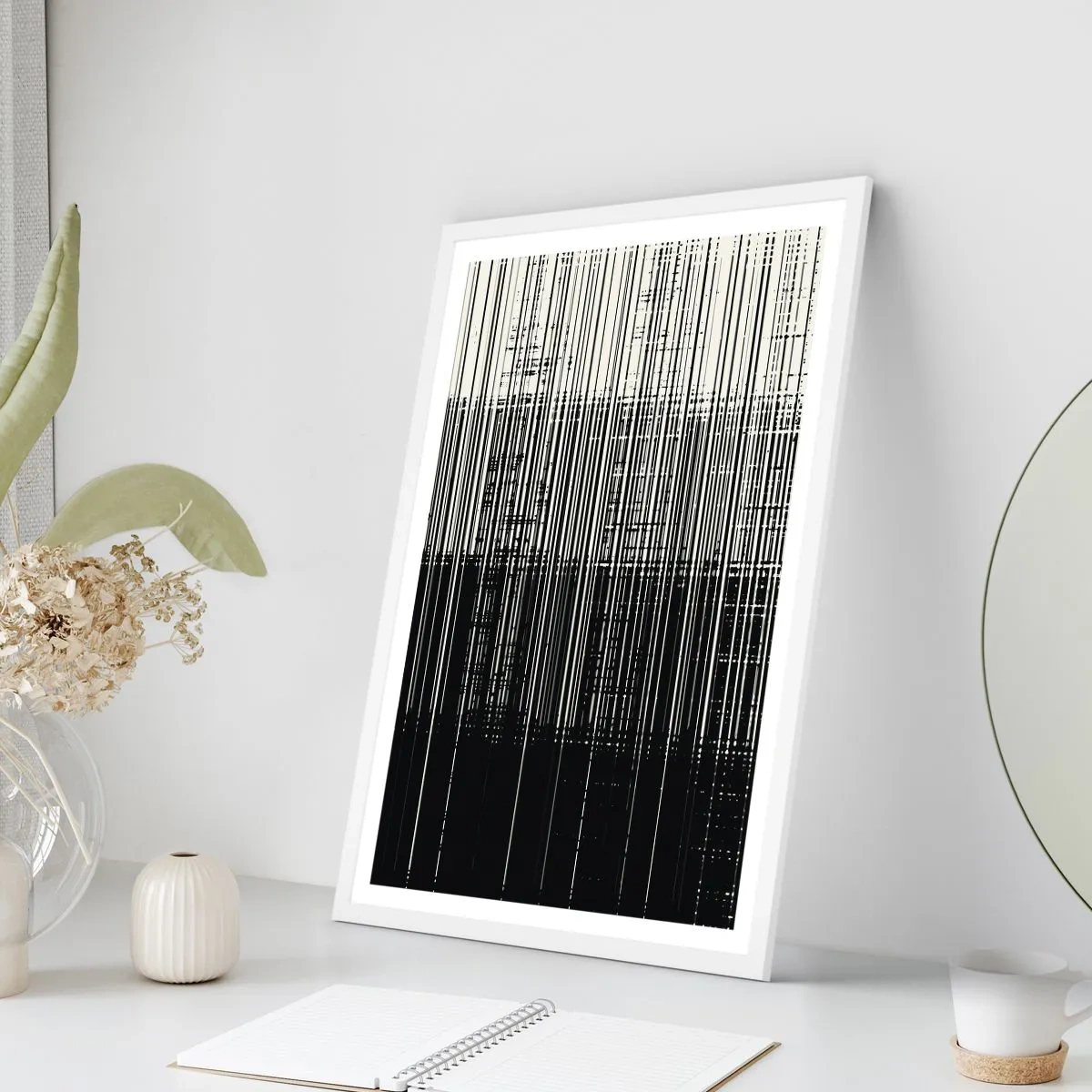 Affisch i vit ram - Vågor och vibrationer - 61x91 cm